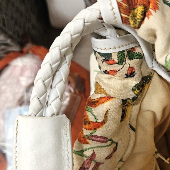 Gucci "Flora" vintage hobo bag canvas, gold shield tag, authenticity certificate - Picture 10 of 12